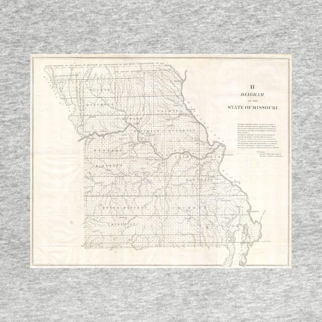 Vintage Map of Missouri (1850) by Bravuramedia